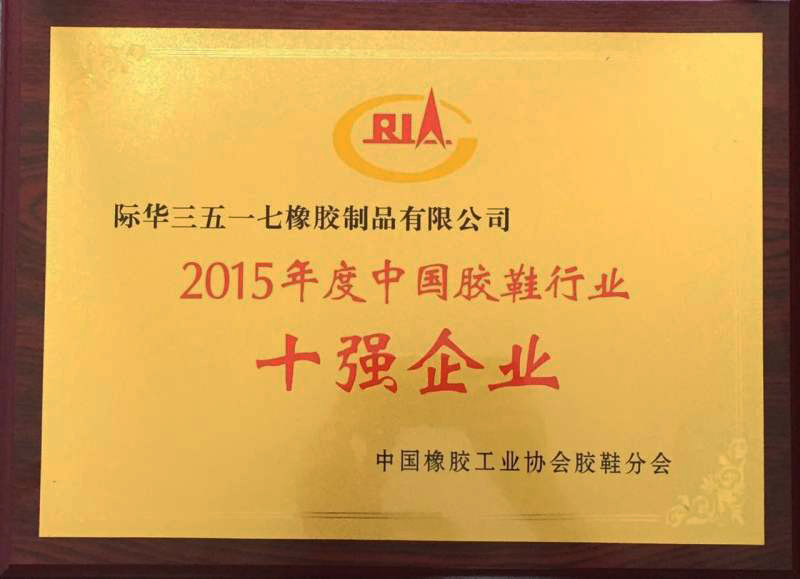 2015年度中国胶鞋行业十强企业
