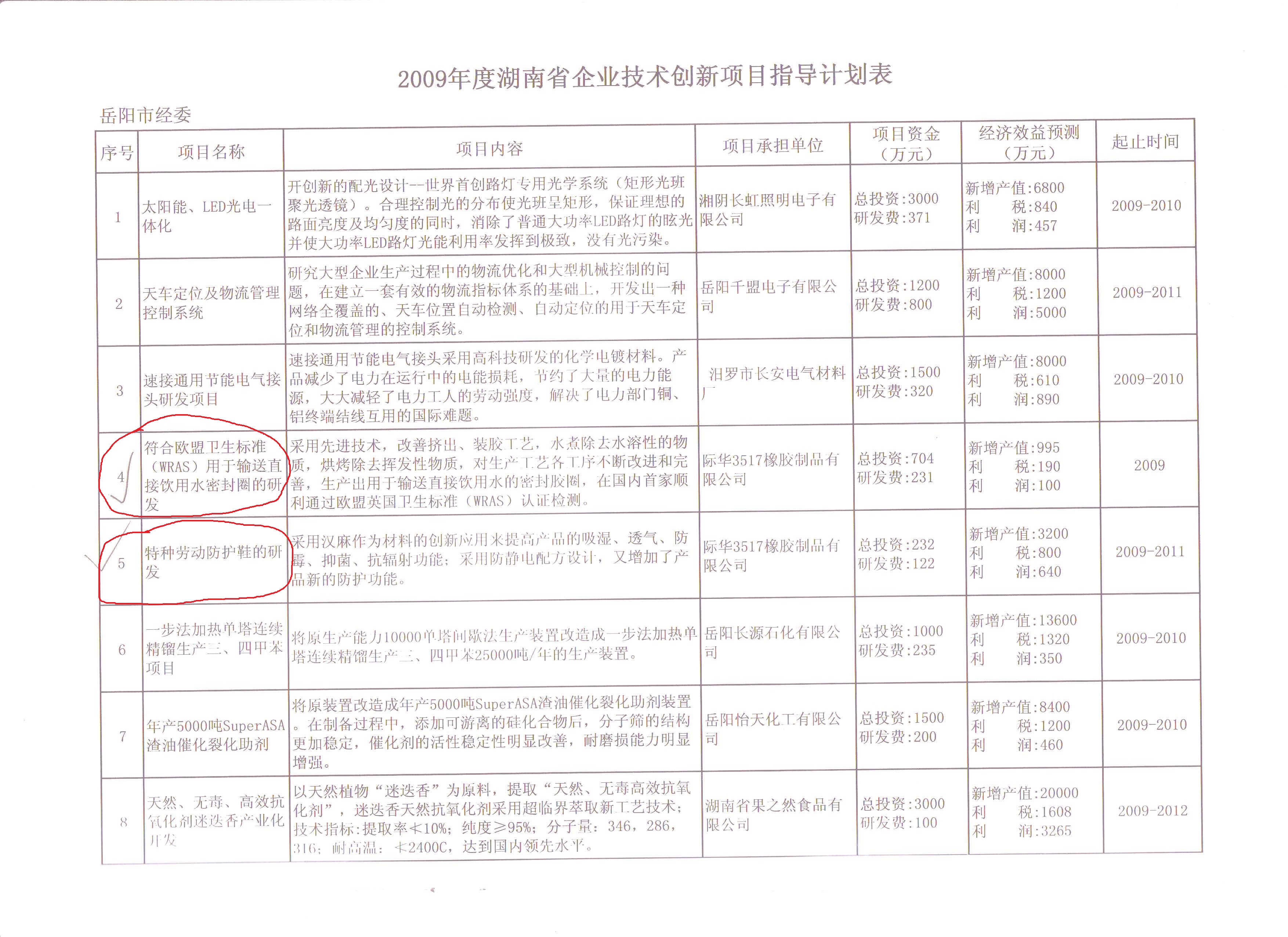 2009年省企业技术创新项目指导计划书 (二)
